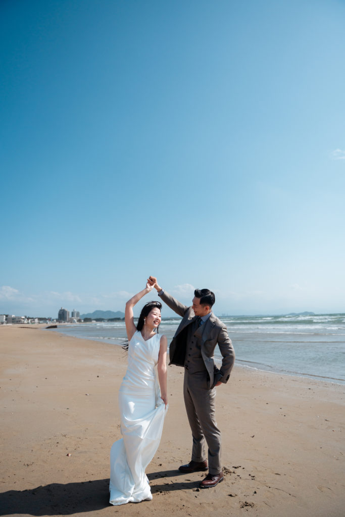 海岸で撮影したロケーションフォト