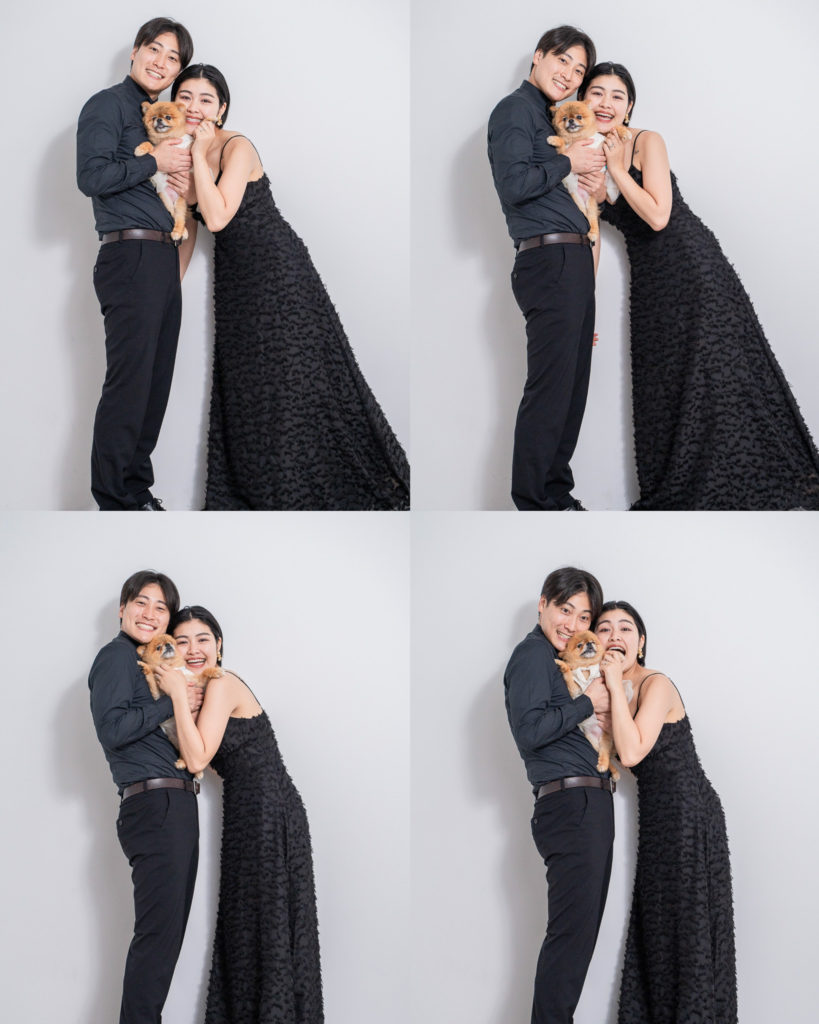 INAI WEDDING で撮影された愛犬と一緒のウェディングフォト（ポメラニアン）