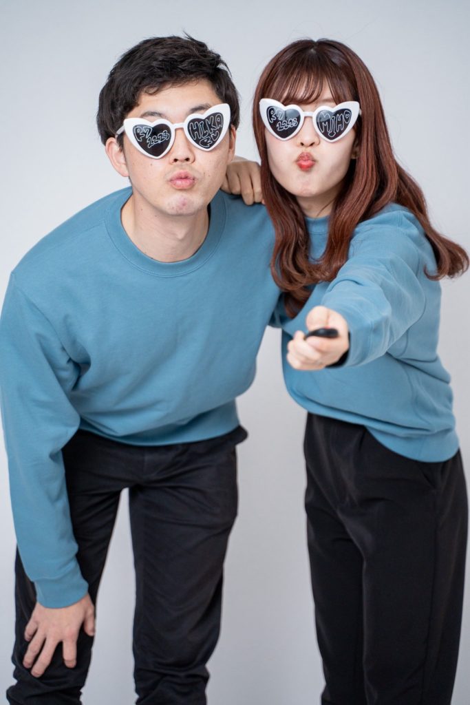 入籍フォトハート型ペアサングラス