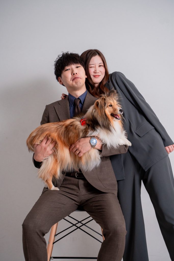 入籍フォト愛犬と一緒ショット