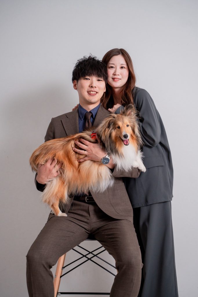 入籍フォト愛犬と一緒ショット