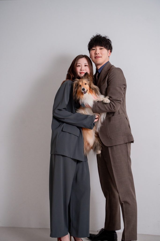 入籍フォト愛犬と一緒ショット