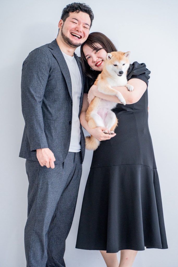 入籍フォト愛犬と一緒ショット