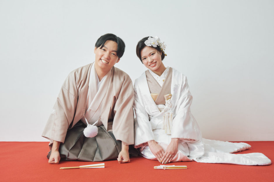 和装前撮り 基本の正座ポーズ 白無垢